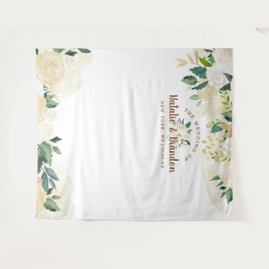 カントリー調の新鮮なルースチックシャビーなフォトブース背景 タペストリー (正面(横))