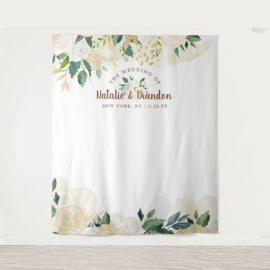 カントリー調の新鮮なルースチックシャビーなフォトブース背景 タペストリー (正面)