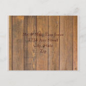 カントリー調の素朴な天使の翼 ウェディング インビテーションポストカード (裏面)