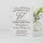 カントリー調の素朴な樺の木のハート型結婚式招待状 招待状 (スタンド正面)