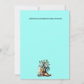 カントリー調の芍薬の花を飾った、カウガールブーツスタイルの、元気で華やかな、きらびやかなおしゃれスタ 招待状 (裏面)