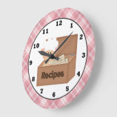 カントリー豚の漫画のキッチンの壁時計 ラージ壁時計 (傾斜)