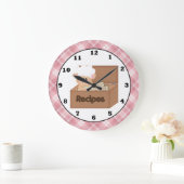 カントリー豚の漫画のキッチンの壁時計 ラージ壁時計 (ホーム)