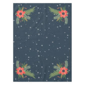 カントリー赤ポインセティオンブルー テーブルクロス (正面)