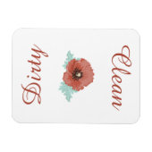 カントリー赤牡丹食洗機磁石 マグネット (横)