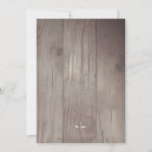 カントリー赤面ピンクロ素朴ーズウッド結婚ズ 招待状 (裏面)