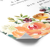 カントリー開花ブルゴーニュ署名カクテルメニュー ポスター (角)