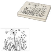 カントリー雑草とバタフライゴムのスタンプ ラバースタンプ (押印)