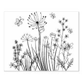 カントリー雑草とバタフライゴムのスタンプ ラバースタンプ (インプリント)