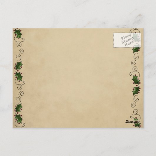 カントリー雪だるまとペンギン友情はがき ポストカード (裏面)