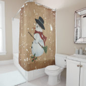 カントリー雪だるまシャワーカーテン シャワーカーテン (インサイチュ)