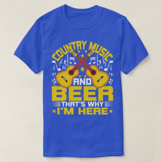 カントリー音楽とビールなぜIm HereヴィンテージM Tシャツ (デザイン正面)
