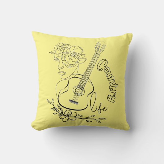 カントリー音楽 クッション (正面)