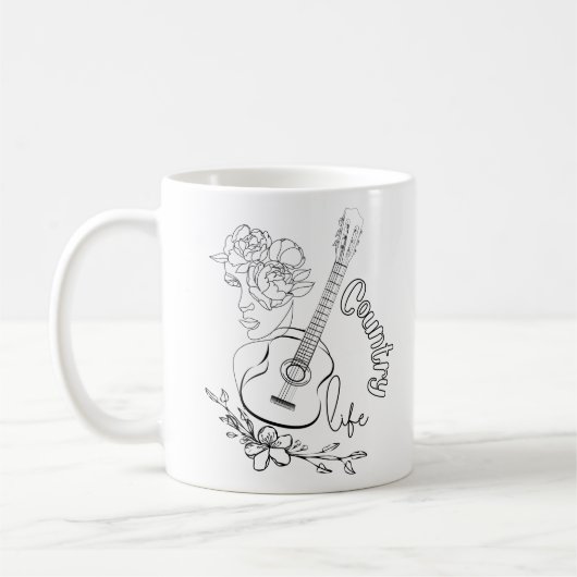 カントリー音楽 コーヒーマグカップ (左)