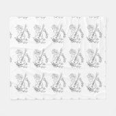 カントリー音楽 フリースブランケット (正面(横))