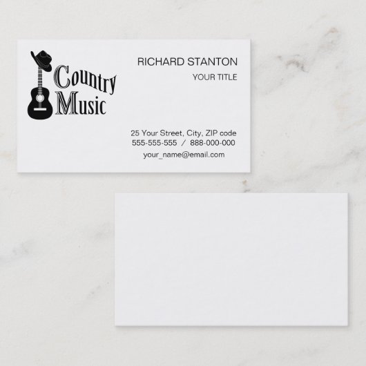 カントリー音楽 名刺 (正面/裏面)