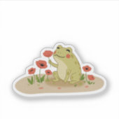 カントリー風のケロちゃんとポピー シール (正面)