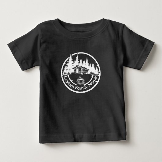 カントリー風の家の名前 | カスタム ファミリーネーム ベビーTシャツ (正面)