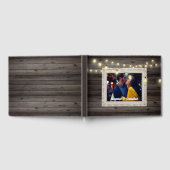 カントリー風の木製イルミネーション アウトドア ラスティックウェディング ゲストブック (全面)