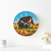 カントリー風の木造住宅 - ラスティック ラージ壁時計 (ホーム)