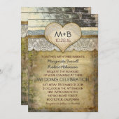 カントリー風の素朴な結婚式の招待状 招待状 (正面/裏面)