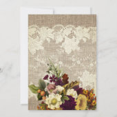 カントリー風の素朴な花柄のブライダルシャワー パーティー 招待状 (裏面)