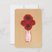 カントリー風の赤いメイソンジャー テーブルプレースカード 招待状 (裏面)