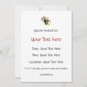 カントリー風の鶏と雄鳥の納屋シーン オーダーメイド招待状 招待状 (裏面)