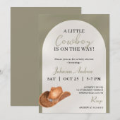 カントリー風カウボーイベイビーシャワー 招待状 (正面/裏面)