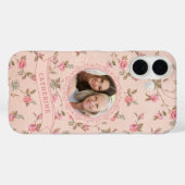 カントリー風ピンクのバラのカスタムiPhone 16ケース Case-Mate iPhoneケース (裏面 (横))