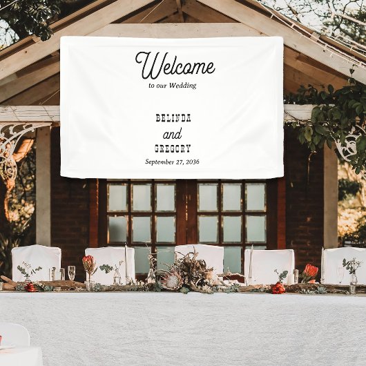 カントリー風結婚式ウェルカムボード ハンギング 横断幕