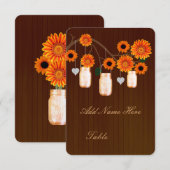 カントリー風 オレンジ メイソンジャー テーブル 名札 招待状 (正面/裏面)