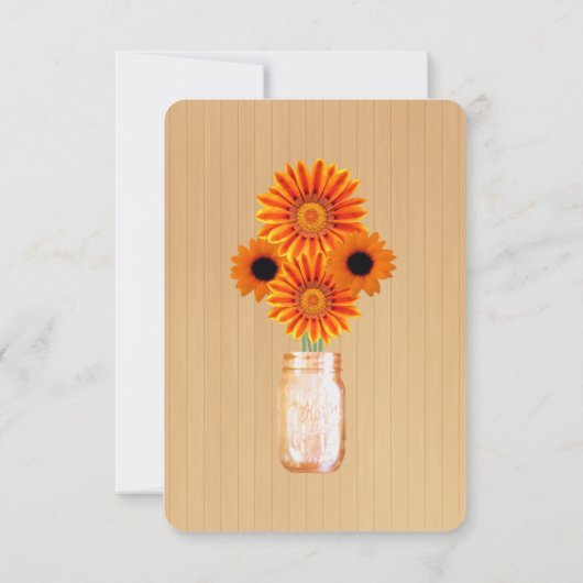 カントリー風 オレンジ メイソンジャー テーブル 名札 招待状 (裏面)