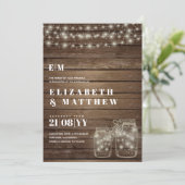 カントリー風 ライト マソンジャー 結婚式 招待状 (スタンド正面)