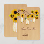 カントリー風 ラスティック イエロー メイソンジャー テーブルプレースカード 招待状 (正面/裏面)