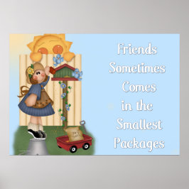 カントリー食べ物を与えガールズバード – 友情引用文 ポスター