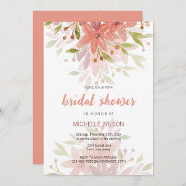 カントリー魅力的テラコッタ赤面フローラアート 招待状