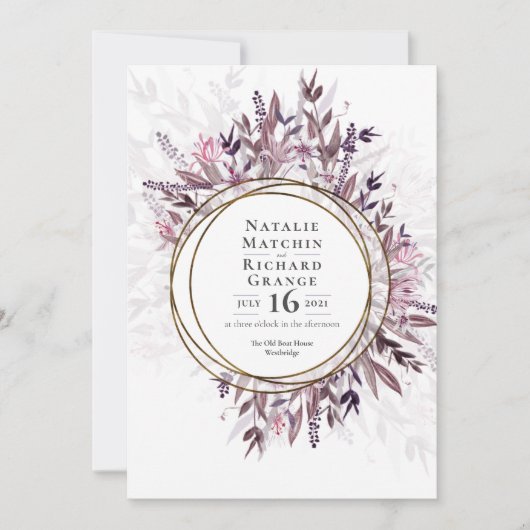 カントリー・アートフローラの結婚式の招待 招待状 (正面)