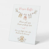 カントリー ウィンター ボホ ベイビー ガール おむつくじ看板 台座サイン (正面)