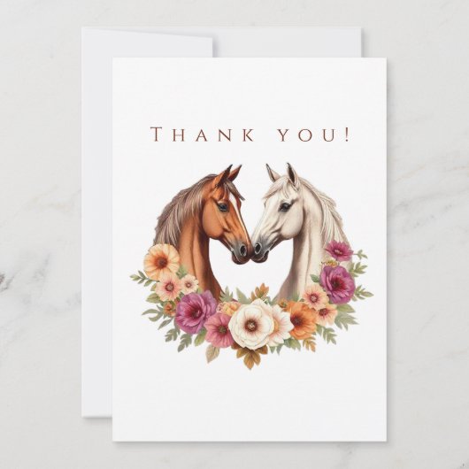 カントリー・ウェスタンの馬のウェディングフォト感謝カード 招待状 (裏面)