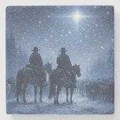 カントリー・ウェスタンカウボーイ・クリスマス・スター ストーンコースター (正面)