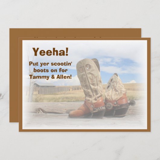 カントリー・ウェスタンダンスの結婚式招待状 招待状 (正面/裏面)