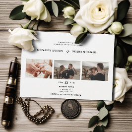 カントリー・ウェスタンフォーマル白黒の結婚写真 招待状