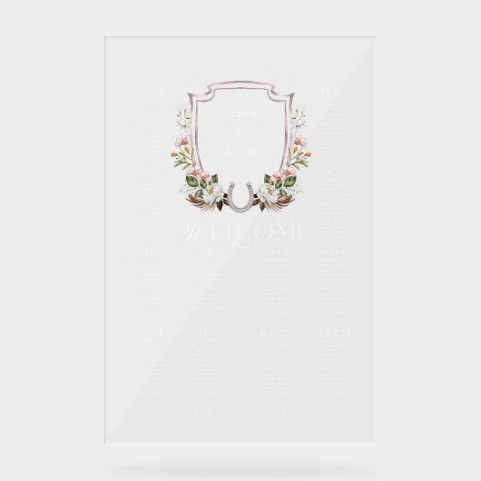 カントリー・ウェスタンフローラ結婚・クレストの座席表 アクリルサイン (正面)