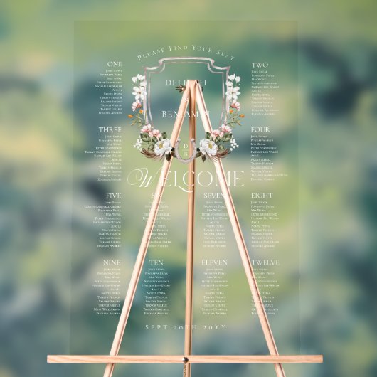 カントリー・ウェスタンフローラ結婚・クレストの座席表 アクリルサイン (ニュートラル)