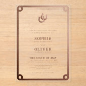 カントリー・ウェスタンモダン結婚ズ アクリル招待状 (正面)