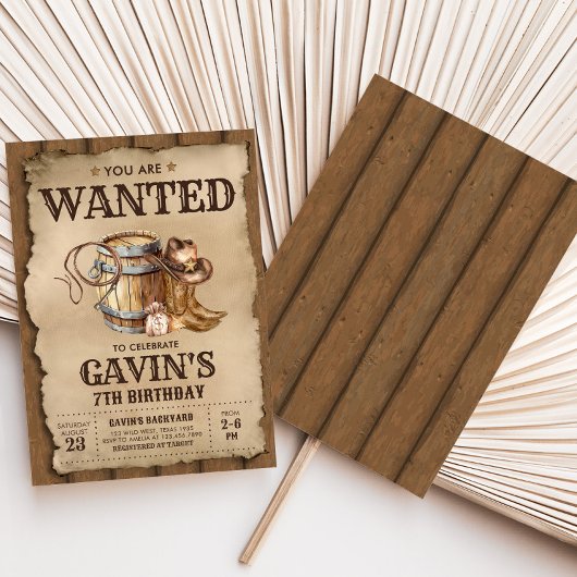 カントリー・ウェスタン指名手配カウボーイ誕生日パーティー 招待状