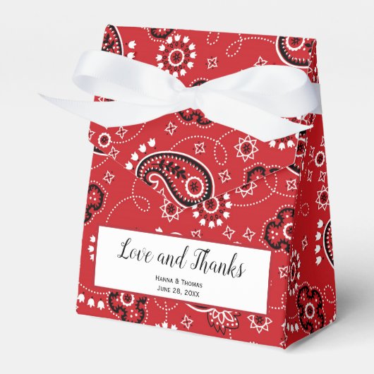 カントリー・ウェスタン素朴テーマ結婚ズ・サンキュー フェイバーボックス (正面サイド)