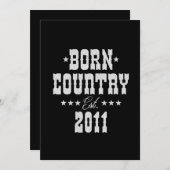 カントリー・ウェスタン音楽が好きな人の12歳の誕生日プレゼント 招待状 (正面/裏面)
