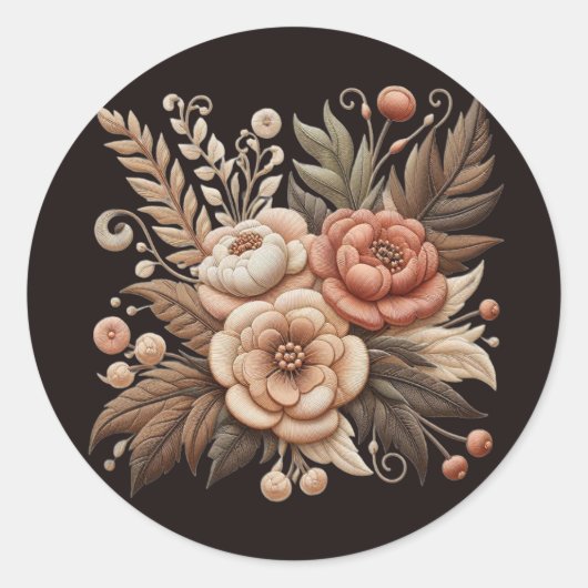 カントリー・ウェスタン・ウェディング・フラワー ラウンドシール (正面)